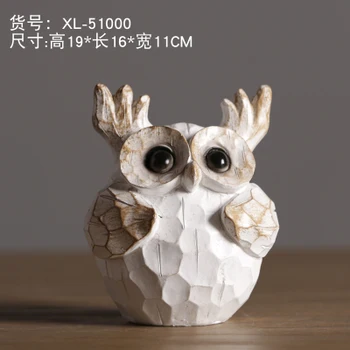 

Resinous vintage owl furnishings for creative home Nordic decor living room TV cabinet upholstery Bird craft statue