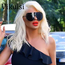 Роскошные поляризованные солнцезащитные очки с заклепками для женщин, брендовые дизайнерские негабаритные солнцезащитные очки без оправы, мужские ветрозащитные очки, большие очки UV400