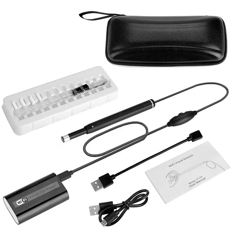 

Wireless WIFI Ear Endoscope F170 720P Visual Ear Spoon Cleaner Earpick 5.5mm Mini Inspection Otoscope Camera for Android IOS P