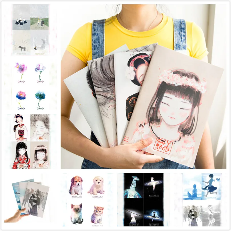 

LimitShows Creative Journal Diary Notebook with Lined Paper Vintage Cute Notepad Book for Kids Korean Stationery School supplies