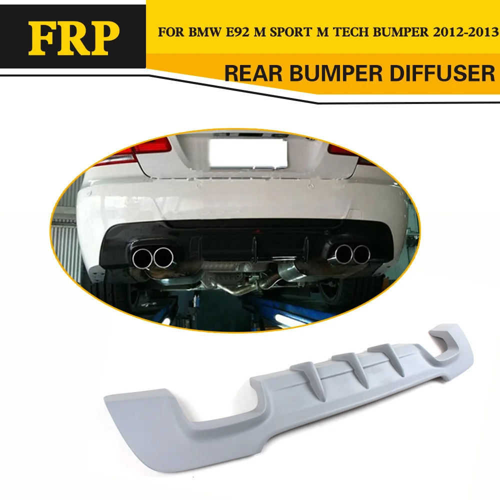 FRP unpainted grey rear bumper diffuser with quad exhaust dual outlet