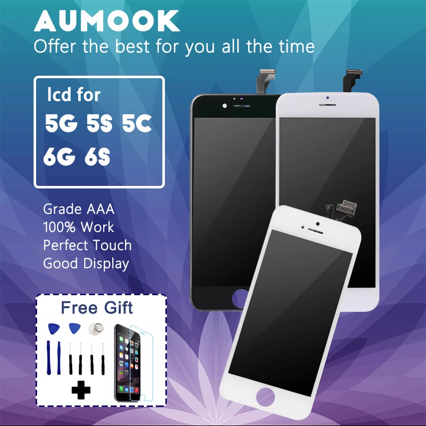 100% AAA качество для IPhone 5 5s 5c 6 6s ЖК экран дисплей дигитайзер в сборе Замена без битых