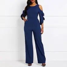 Office Jumpsuit Women Sexy Off Shoulder Blue Elegant Wide Leg Pants African Fashion Long Jumpsuits Riffle Pocket Summer Overalls Office Jumpsuit Women Sexy Off Shoulder Blue Elegant Wide Leg Pants African Fashion Long Jumpsuits Riffle Pocket Summer Overalls