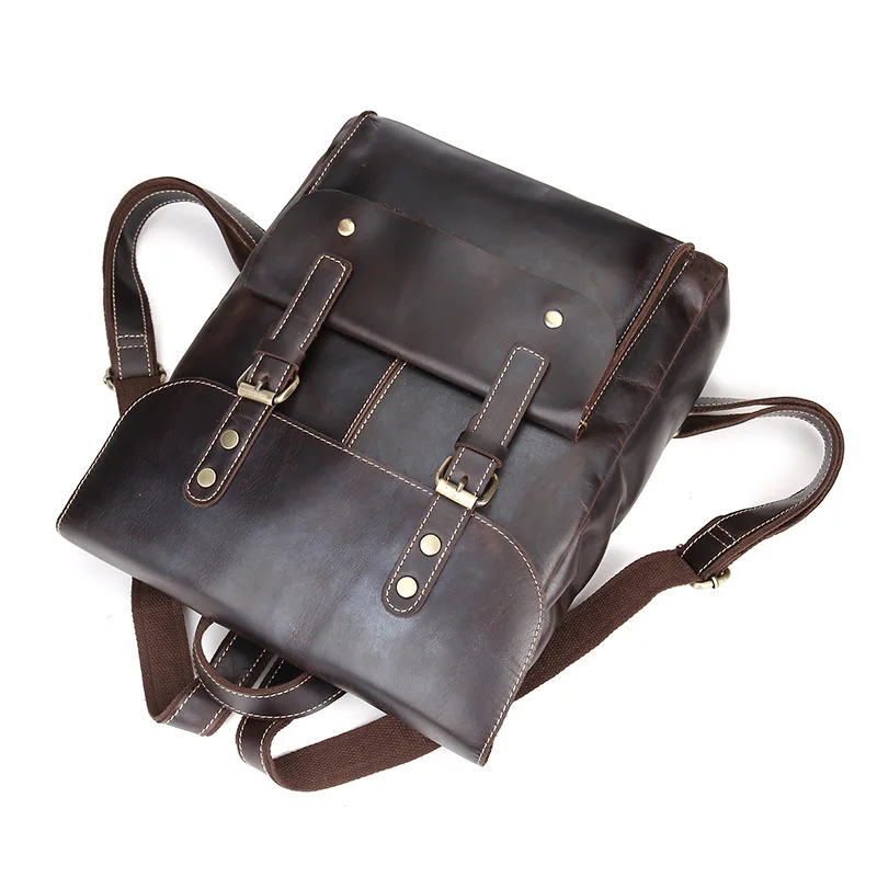 

Vintage Style Genuine Cowhide Leather Men's Backpack Shoulder Sling Bag For Man Male backpack laptop bags High capacity LS8878
