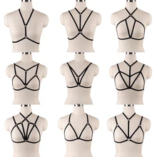 Пикантные Топы корректирующие жгут бюстгальтер для женщин Фетиш Связывание Белье Harajuku Pole Dance Черный ног готичные подвязки средства ухода за кож