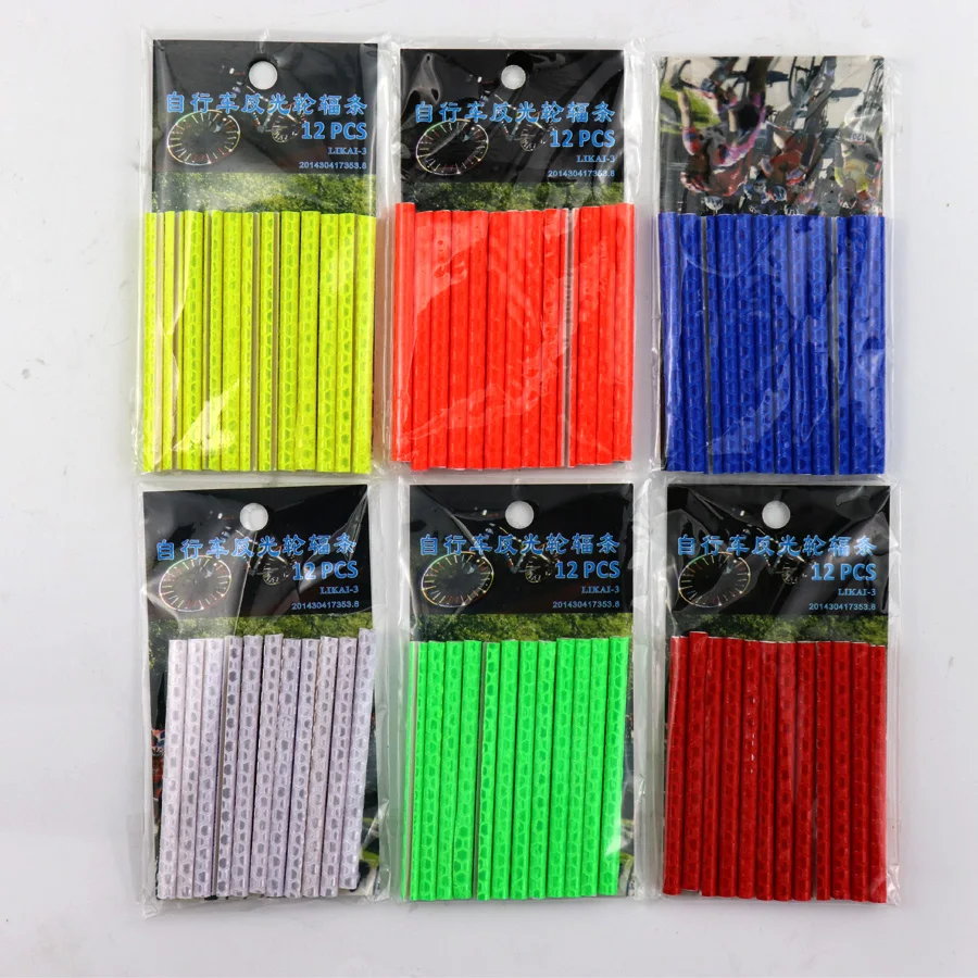 

Bike Riding Bicycle Wheel Rim Reflective Spoke Mountain Warning Light Tube mtb road bicycle reflector sticker Bike Accessories