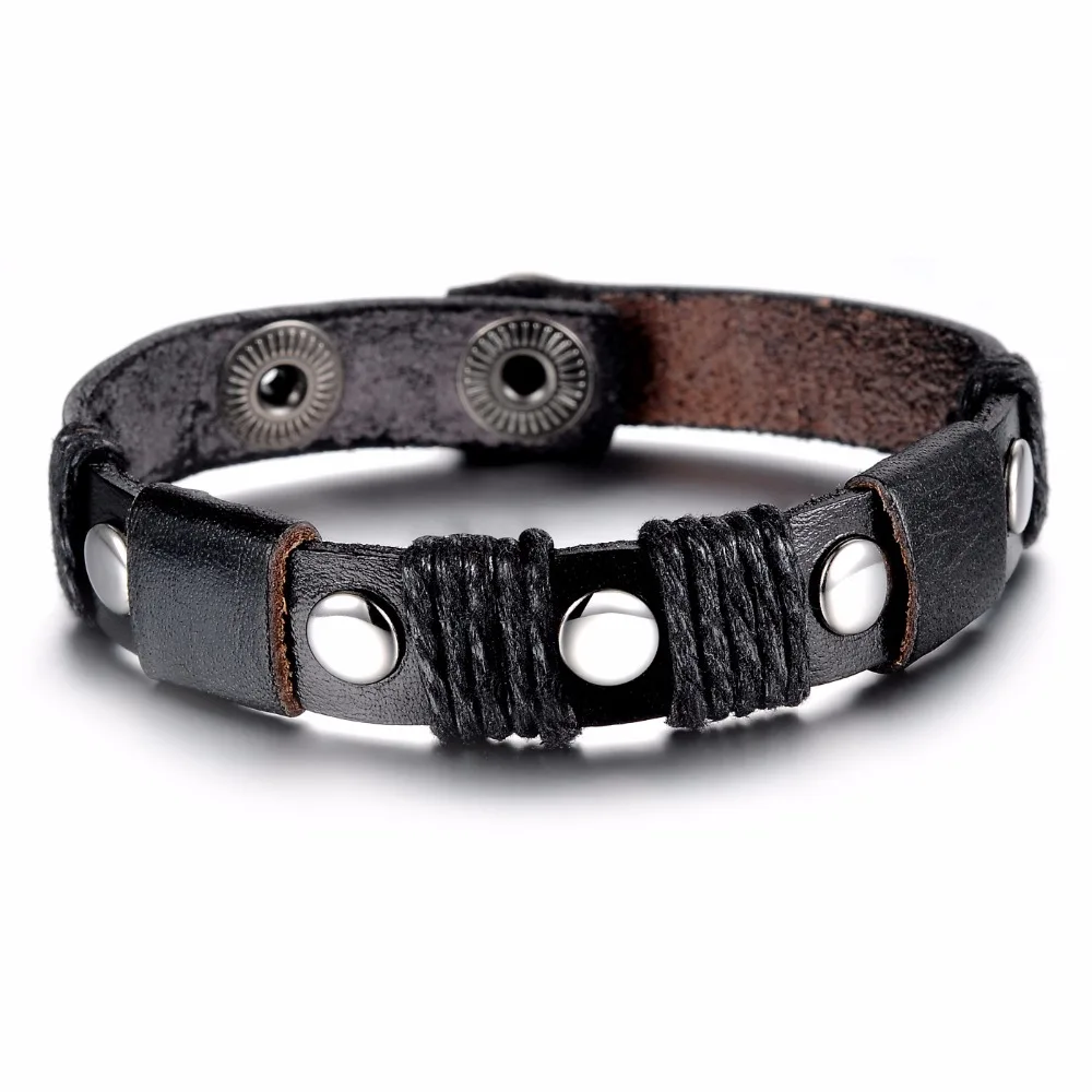 Aliexpress Hot Sell PU Leather Steel Bracelet Fashion Jewelry for Women