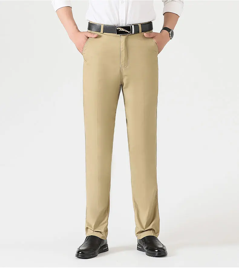 MuLS Casual Pants Men Cotton Straight Cargo Man Pant Spring Summer Autumn Formal Male Work Trousers MidWaist Full Length Size 40 05
