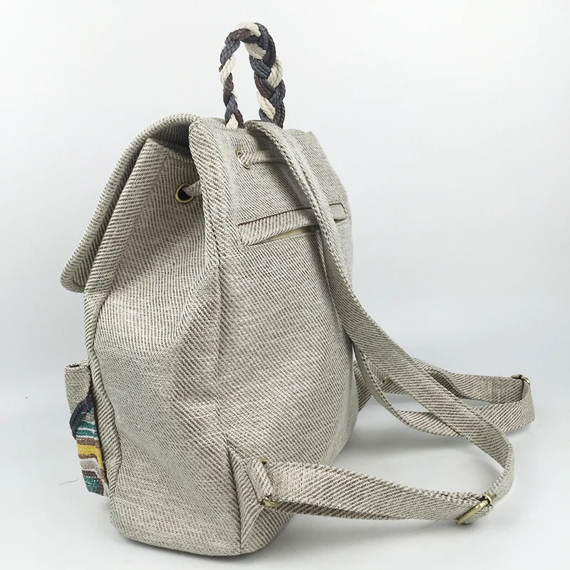 Модный этнический женский льняной рюкзак, ручная вышивка, восковая нить, ручная вязка, рюкзак для девочки, праздничный элегантный подарочный пакет