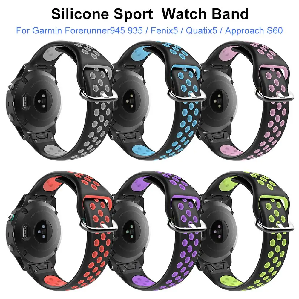 

Quick Release Sport Wristband Quickfit Watch Band Strap For Garmin Forerunner945 935 Fenix 5 Quatix 5 Approach S60 Universal