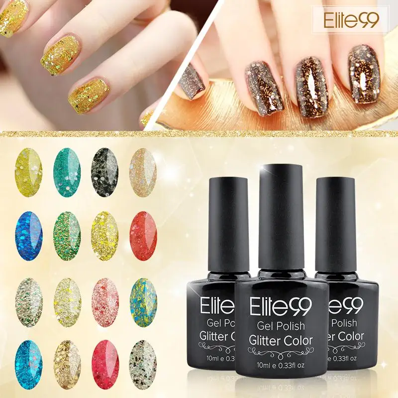 Elite99 10ml New Arrival Diamond Glitter UV Soak off Gel Polish Glitter