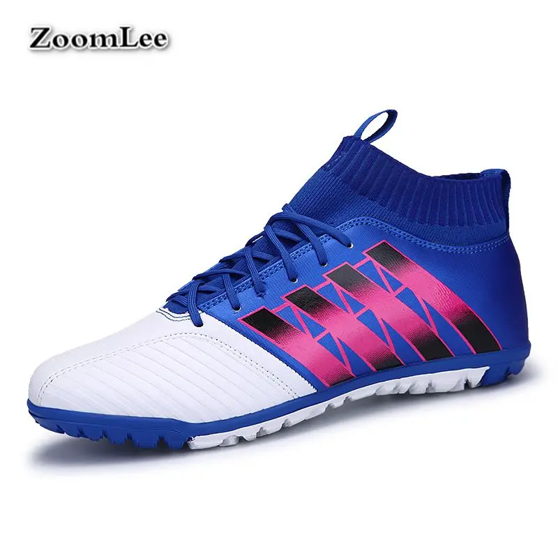 Men's High Ankle Football Boots TF Soccer Cleats Outdoor Lawn Top