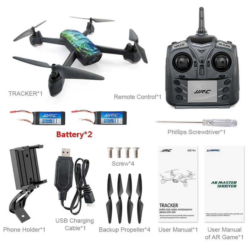 JJRC H55 трекер Wi-Fi FPV с камерой 720P HD gps позиционирование Радиоуправляемый Дрон Квадрокоптер камуфляж RTF VS JJPRO P130 H37 MJX Bugs 6 - Цвет: Blue x 2 Battery