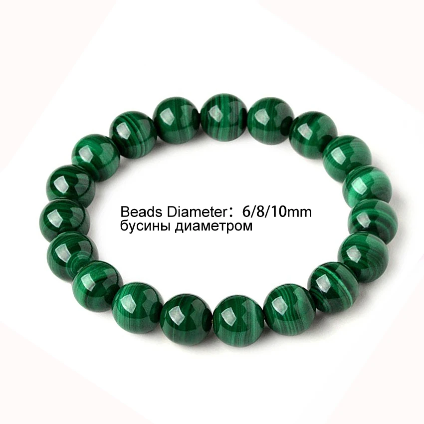 6-10mm Pulsera Malachite Bracelet Women Jewelry Natural Stone Stretch Couple Bracelet For Men Malachite Beads Bracelets 2019