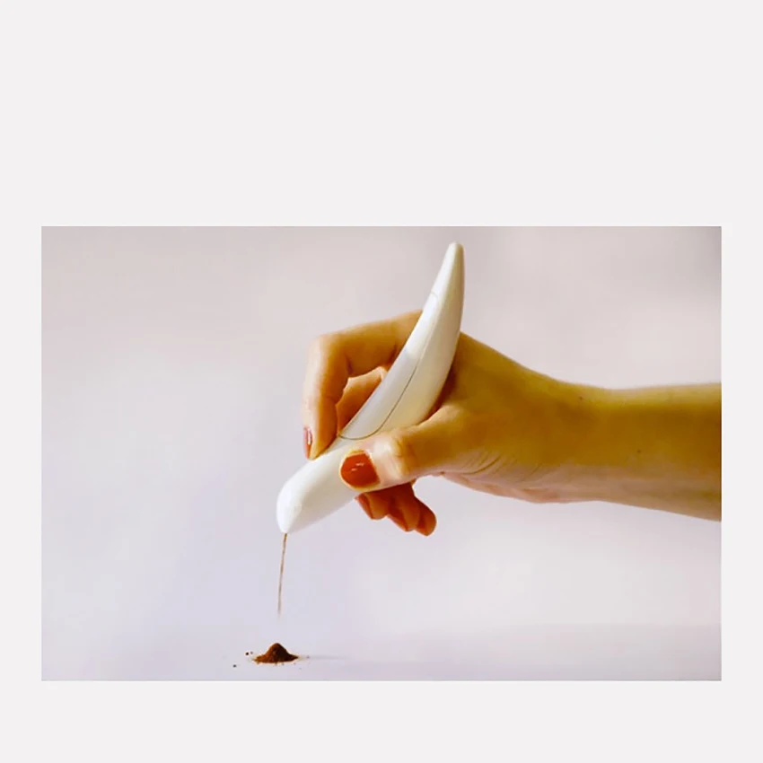 

Electric Spice Pen Coffee Art Pen for Latte and Food Art, DIY Special Floral Pattern with Cinnamon, Coffee Grounds, Cocoa Powder