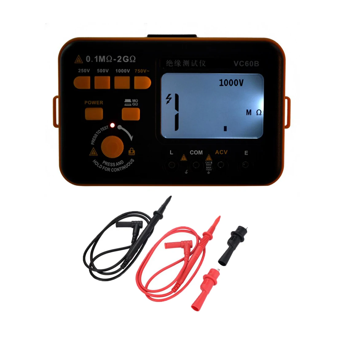 

Mgger egOhm Meter VC60B LCD Digital Insulation Resistance Tester MegOhm Meter Testers Measure High Voltage Short Circuit Input