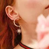 Boucles d'oreilles style bohème, mignon lune, étoile, couleur argent, or, avec pierre en Zircon, bijoux coréens, mode offre spéciale ► Photo 2/5