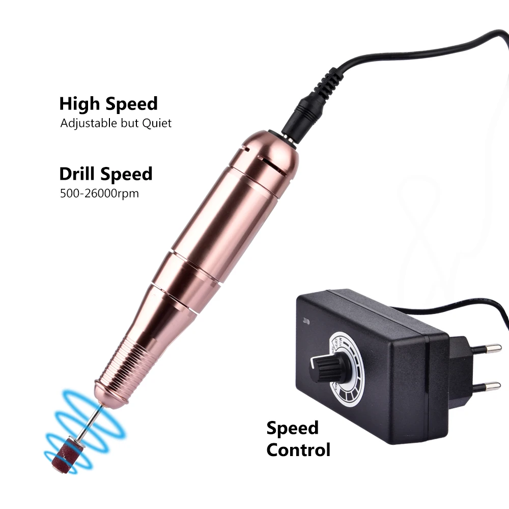 Günstige 26000RPM Elektrische Nagel Kunst Bohrer Maschine Professionelle Nagel Maniküre Bohrer Datei Ausrüstung Schleifen Maniküre Kit Pediküre Werkzeug