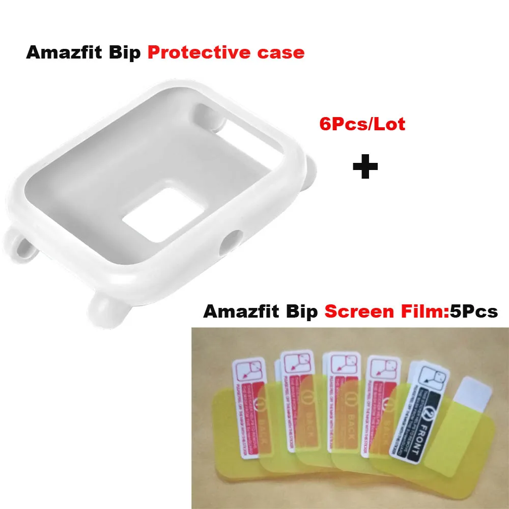 6 шт. для Xiaomi Huami Amazfit Bip Bit Lite Смарт-часы защитный чехол протектор экрана Pantalla пленка Черный Защитный чехол s