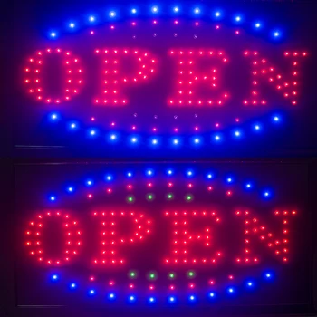 

3 Color High Visible LED Light Flash Motion Business Open Sign Chain Switch