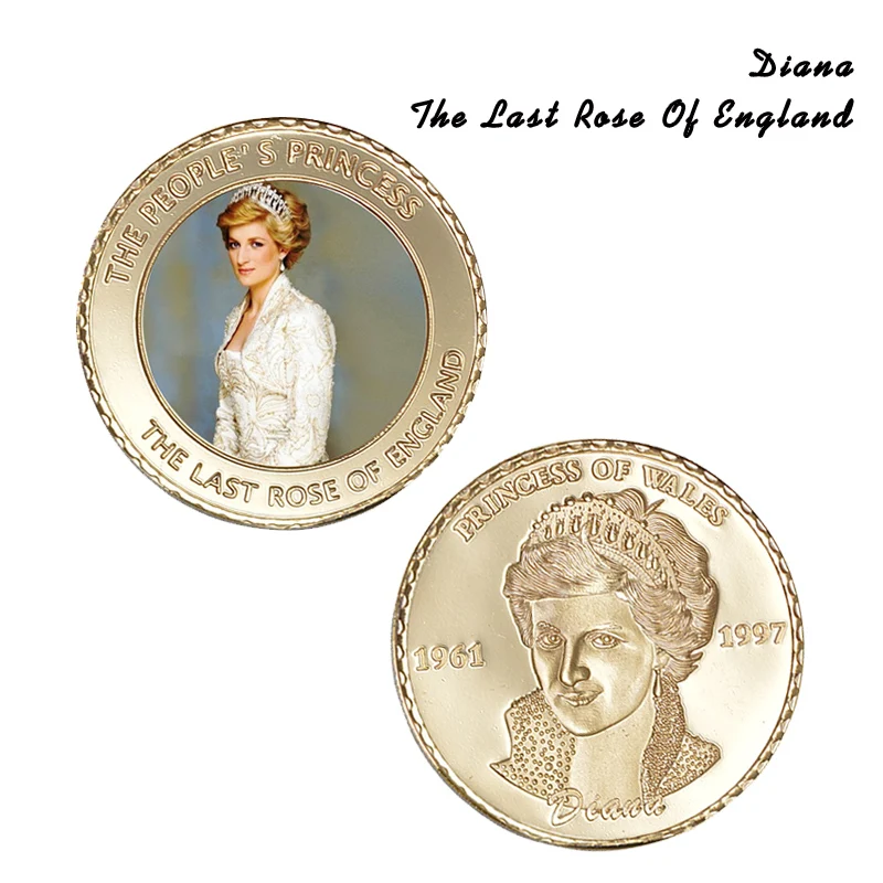 WR Великобритания Сувенир Декоративная монета Принцесса Диана 24 к позолоченные металлические монеты роскошный подарок на день рождения, подарки
