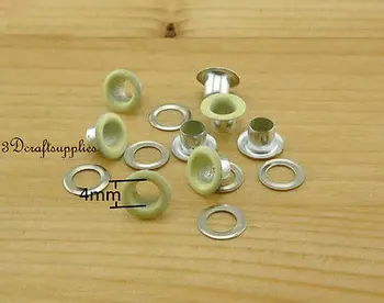 

eyelets metal with washer grommets Light yellow round 100 sets 4 mm AC72N