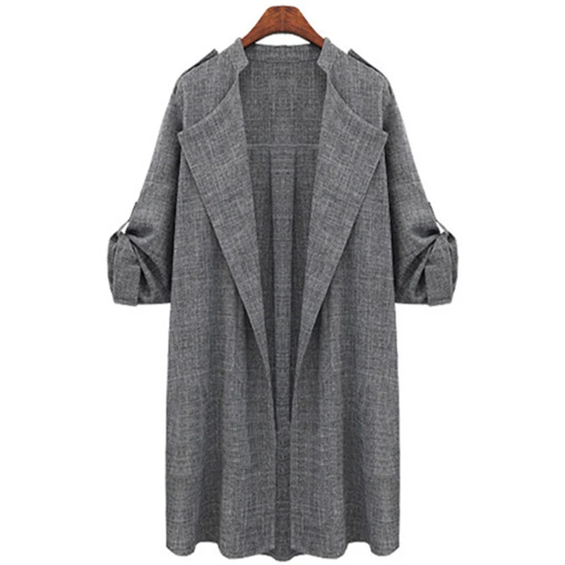

Cloak Mostly Feminine Clothes 2020 Spring Long Trench Coat Russia Style Fashion Windproof Plus Size Personality Design Gray