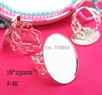 

100pcs/lot silver tone 18*25mm ring base setting jewelry findings