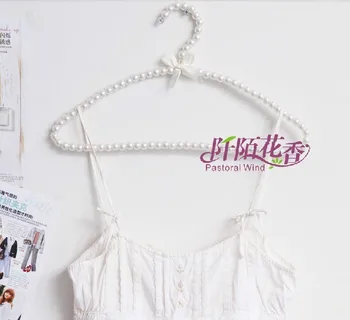 

5pcs/lot 38cm Women Hangers for Clothes Pearl Plastic Hanger Arc-shaped White Cloths Rack