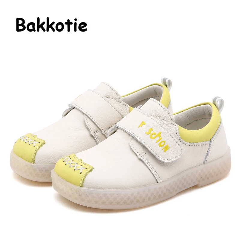 

Bakkotie New Spring Girls Black Brand Shoes Kids Sport Shoes Baby Boys Genuine Leather Shoes Children Mesh Casual Sneakers 2019
