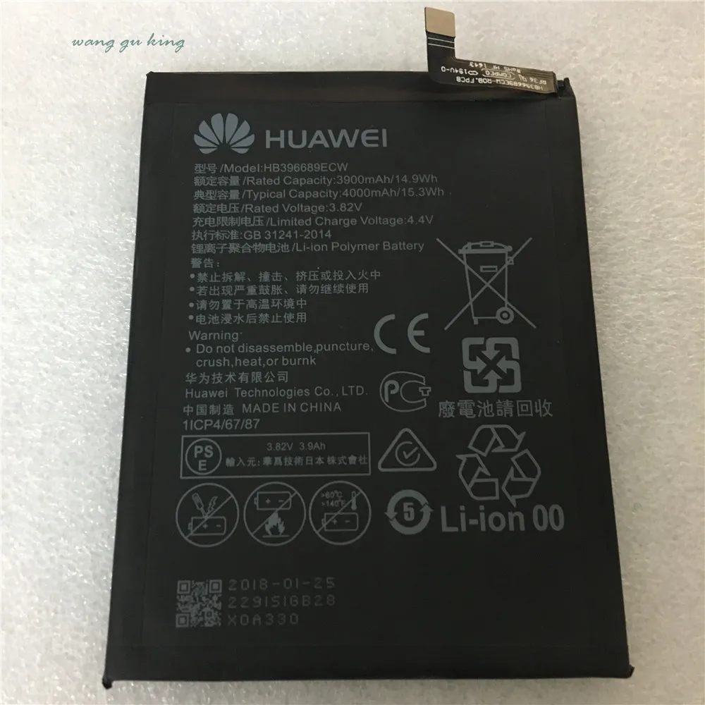

2018 New Original For Huawei HB396689ECW Rechargeable Li-ion phone battery For Huawei Mate 9 Mate9 4000mAh