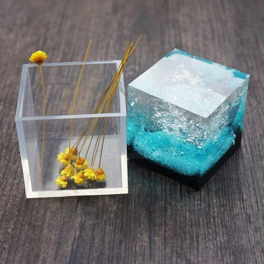 50mm Clear Square Jewelry DIY Silicone Making Mold Tool for Polymer