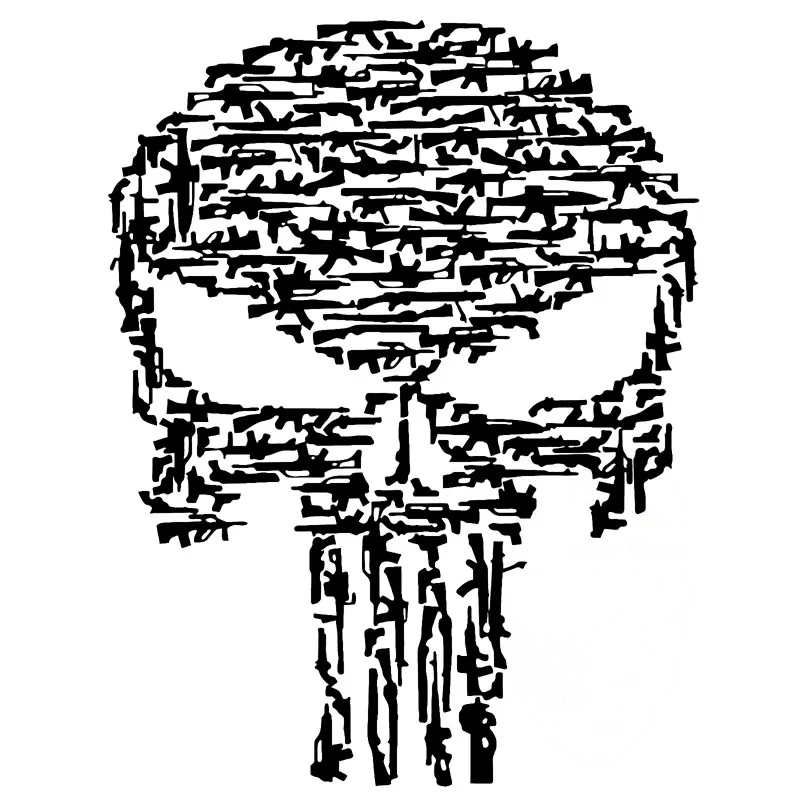 14.8CMX19CM PUNISHER SKULL GUN Vinyl Motorcycle Decals Car Sticker