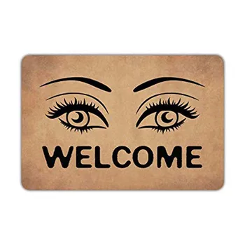 

Lashes & Brows Makeup Artist Beauty Salon Welcome Entrance Non-Slip Outdoor/Indoor Rubber Door Mats for Front Door/Garden/Kitch