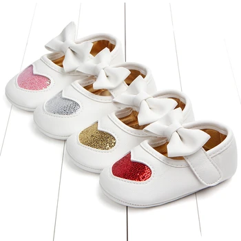 

2020 Cute PU Leather Infant Baby Girl Moccasins Shoes Newborn First Walkers Bowknot Soft Bottom Non-slip Footwear Crib Shoes