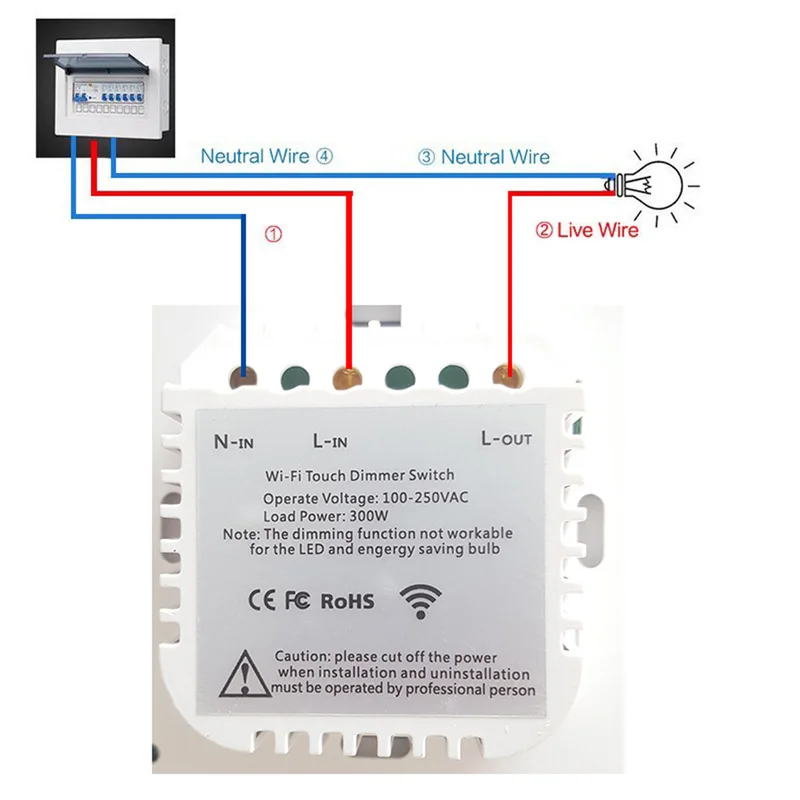 Светодиодный диммер 220 В, умный переключатель Wi-Fi, бесступенчатый диммер с сенсорным управлением, с лампой, совместимой с Amazon Alexa Google Assistant Ewelink
