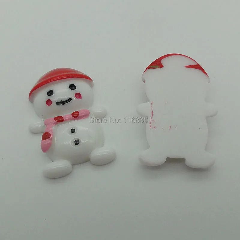 1pcs/lot resin flat back red hat snowman 29mm Cabochons Scrapbooking Hair Bow Center DIY Christmas decration C101-2