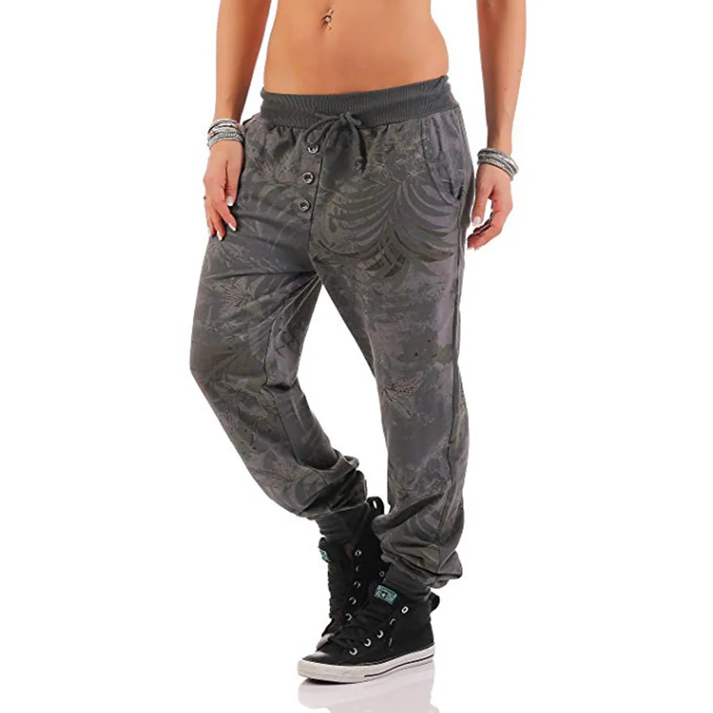 Свободные женские брюки размера плюс 5XL с принтом в виде джунглей; брюки с карманами; брюки для бега; спортивные брюки для отдыха; брюки;