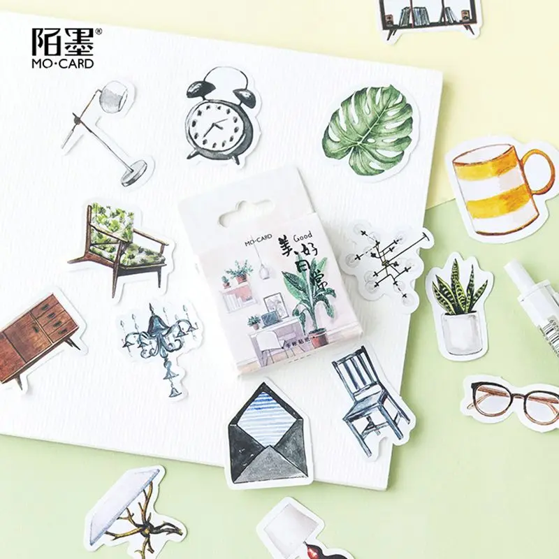

46pcs/set Lucky Good Life Stickers Set Decorative Stationery Stickers Scrapbooking DIY Diary Album Stick Lable