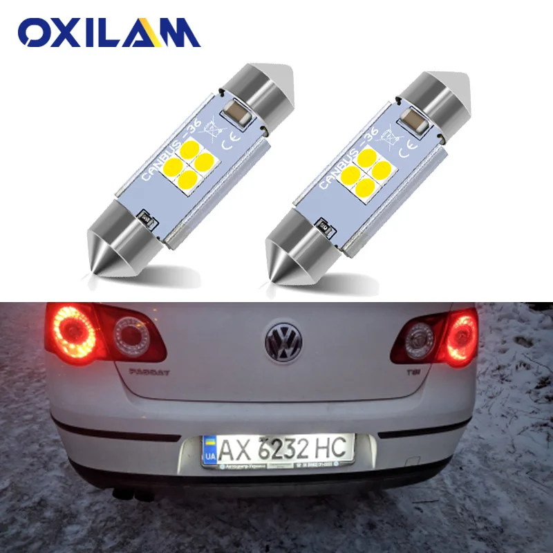 

2Pcs No Error Festoon 36mm LED Bulb C5W 3030 SMD Lamp Car License Plate Lights For Volkswagen VW Golf 3 4 5 6 Passat B6 B5 Jetta