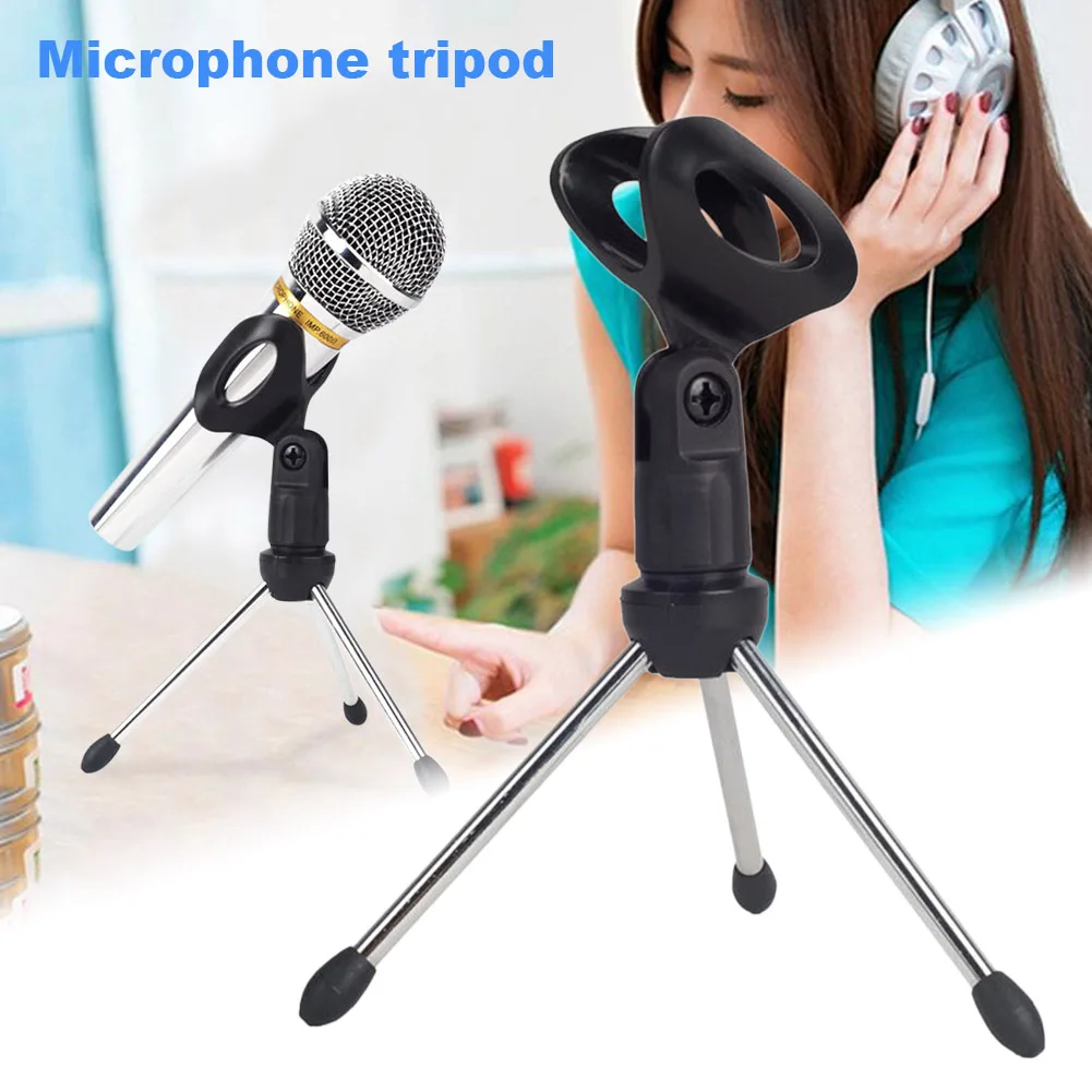 

Microphone Mic Stand Tripod Bracket Portable Zinc Alloy Desktop Table Adjustable Holder @JH