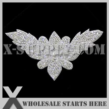 20 шт./партия) Свадебная металлическая аппликация из горного хрусталя бисерная нашивка для свадебное платье под заказ украшение, X1-RAT2219