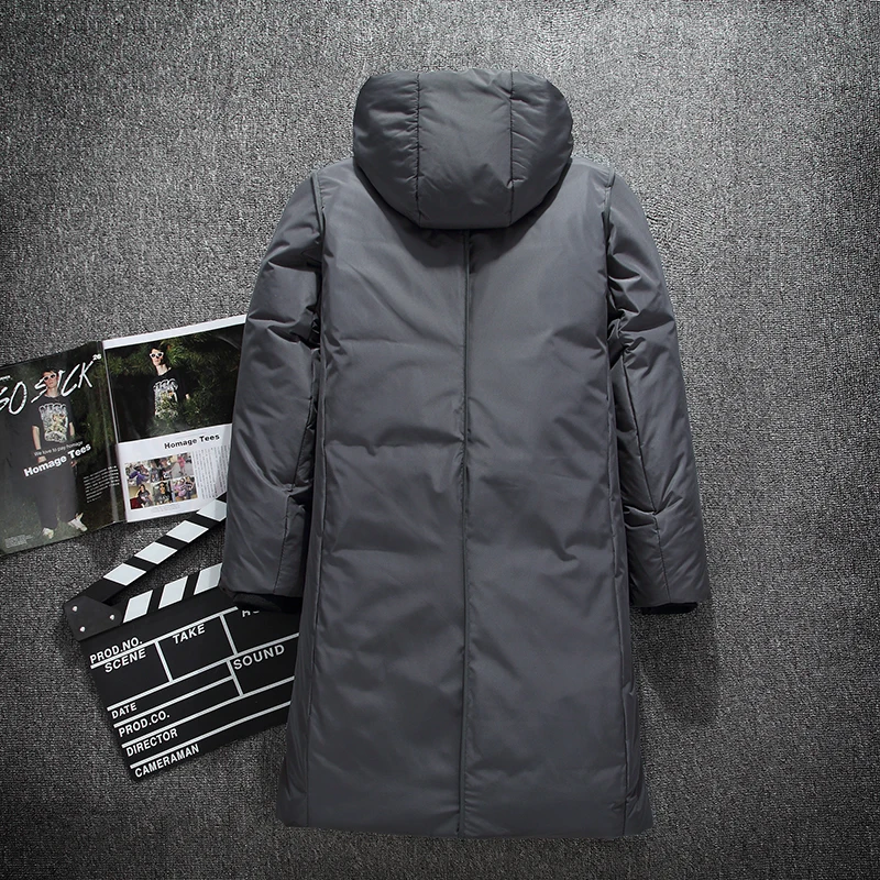 Warm Thick winter down jacket men brand clothing Top quality X-Long Male White duck down coat M-3XL