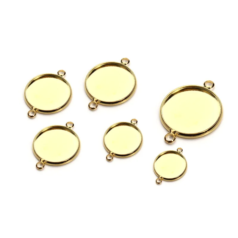 Gold Stainless Steel Pendant Cabochon Setting