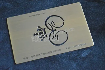 

Green Bronze metal card membership CARD brushed finished logo hollow out etching