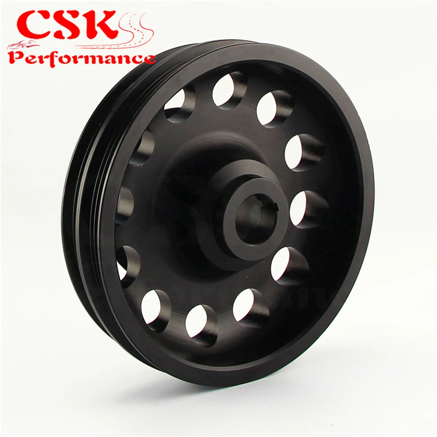 

Racing Light Weight Aluminum Crankshaft Pulley OEM Size Fits For 96-00 Ci vic SOHC D16 Black / Red /Gray