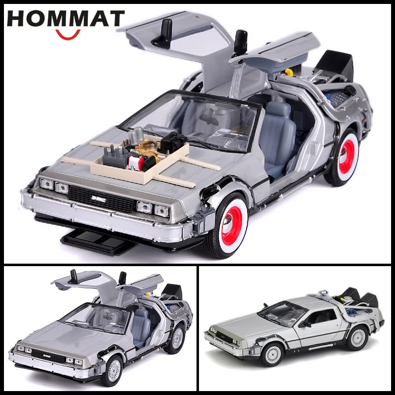 HOMMAT имитация МАСШТАБА 1:24 Welly DeLorean DMC 12 BTTF 1/2/3 модель автомобиля из сплава игрушка