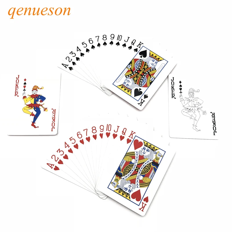 Goedkoop 1 Set Little Letters Texas Hold #039;em Papier Speelkaarten Glad Poker Kaarten Deck Baccarat Board Games Card 2.48*3.46 inch qenueson