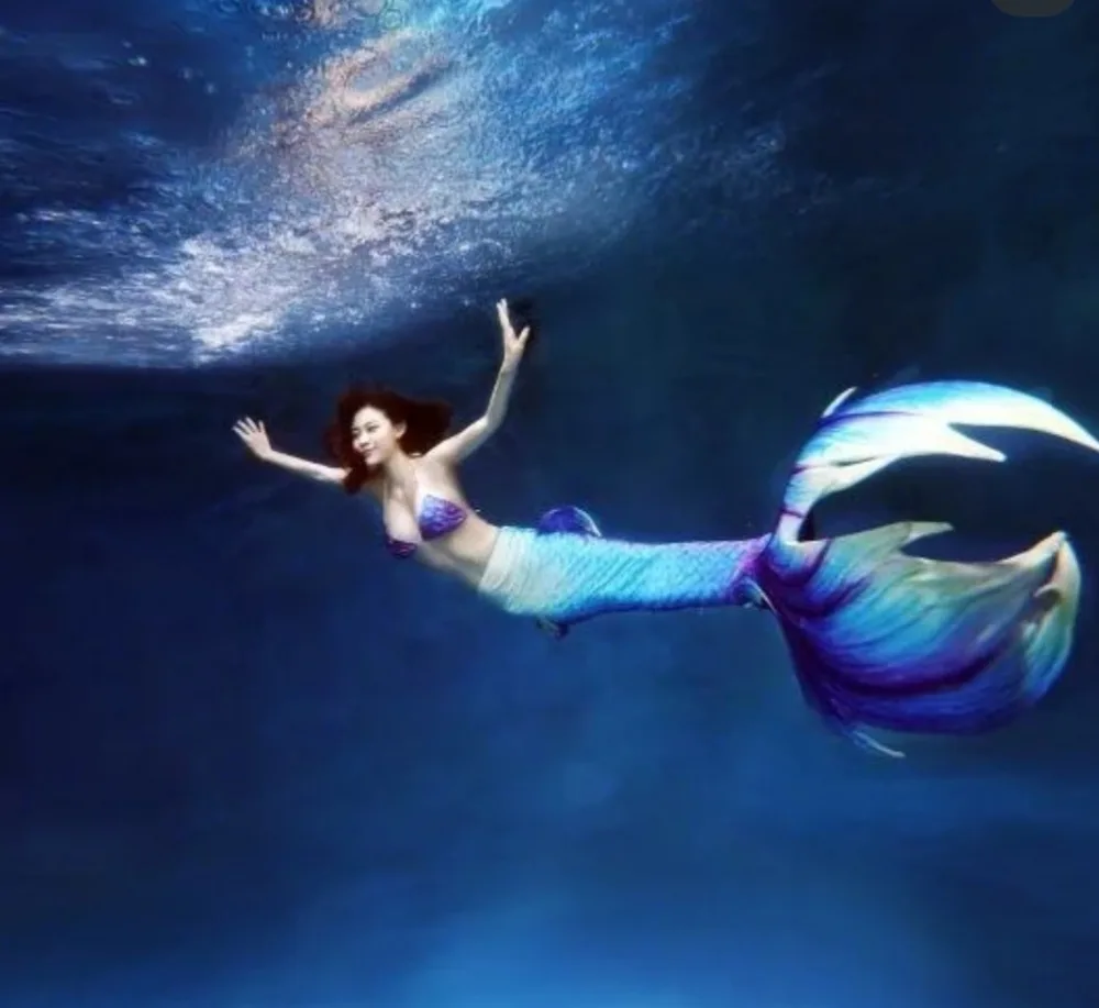 Cola de sirena personalizada para nadar, traje de baño con aleta, disfraz  de Cosplay para adultos y niños, novedad - AliExpress