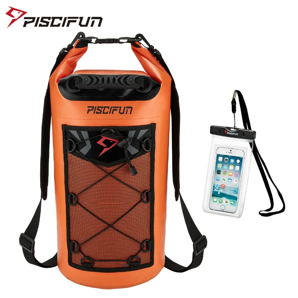 Piscifun للماء حقيبة جافة على ظهره الرجال النساء الصيد قوارب التجديف التزحلق تجمع السباحة مع جراب هاتف 10L 20L 30L 40L
